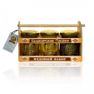 Мёд Башкирский набор «Ларец» 3*250 (гречишный, липовый, цветочный)