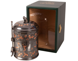 "Чайница" в деревянной шкатулке со стеклом 100 г. (черная бронза)